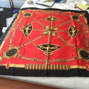 Red silk menesfrier scarf